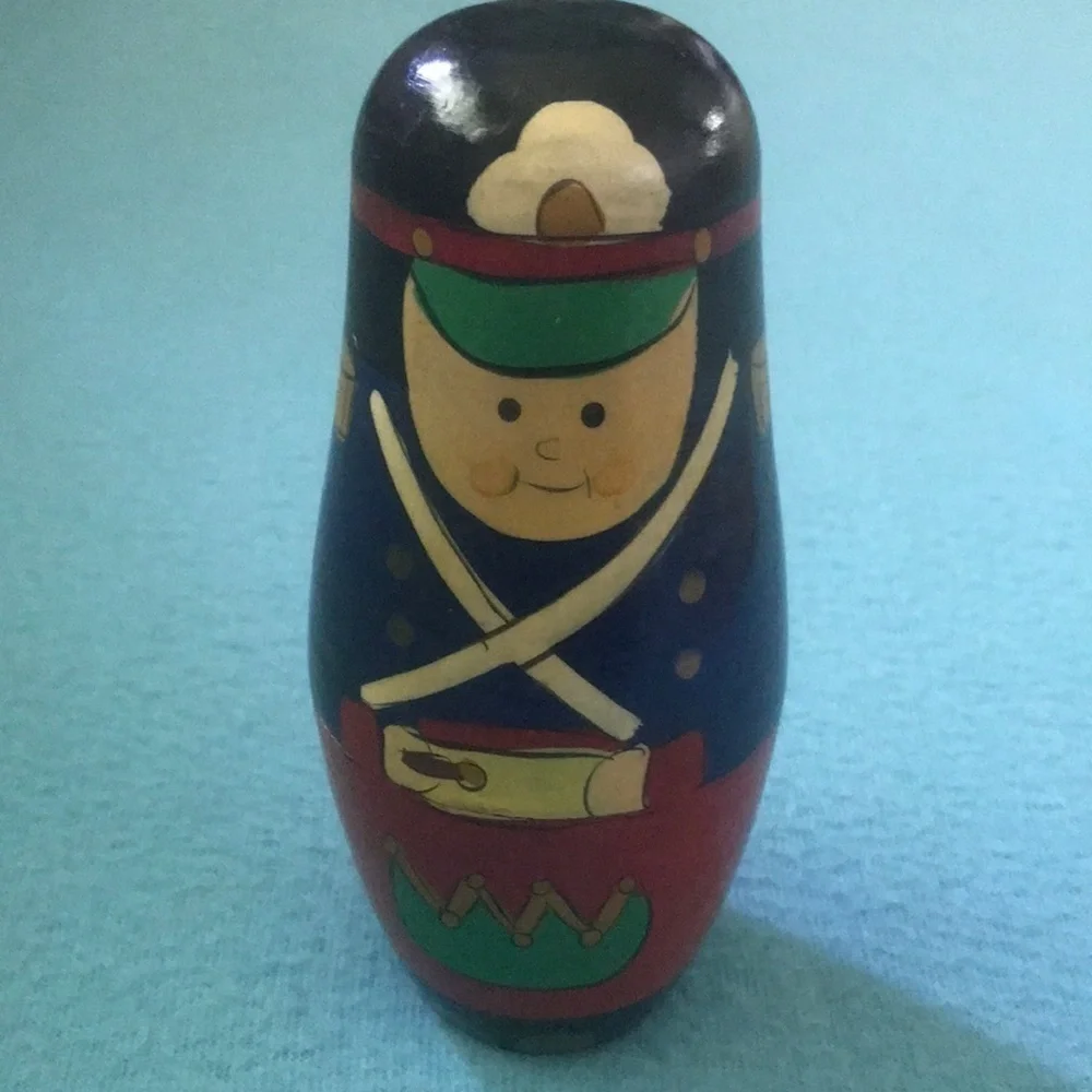 Russian nesting dolls Soldiers wooden vintage decoration